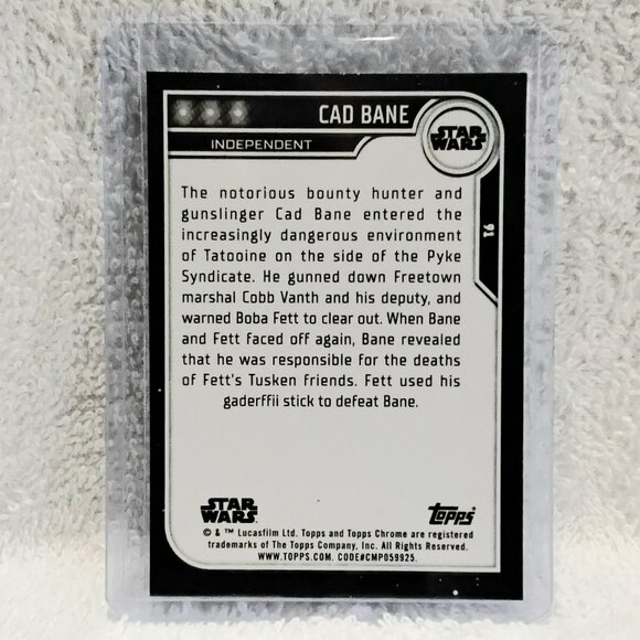 5/$20 Mint 2023.Topps Chrome Cad Bane Star Wars Card 91!! - Picture 2 of 2